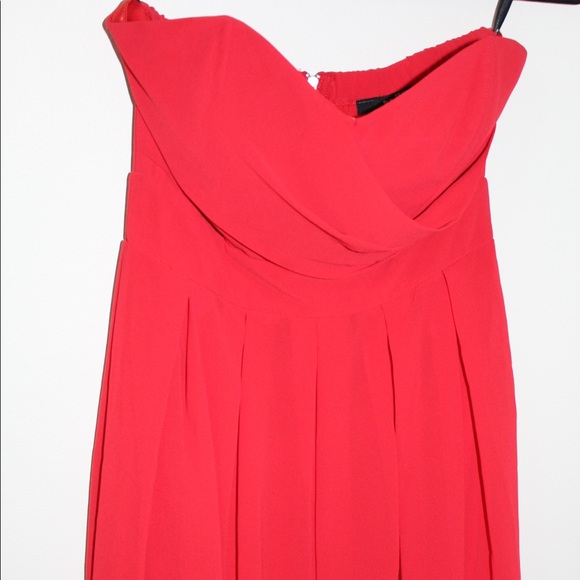 TFNC London Strapless Red Chiffon Dress - Picture 3 of 7